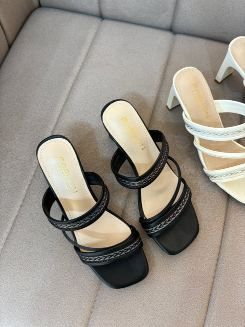 Vintage Double Strap Slid on Heels